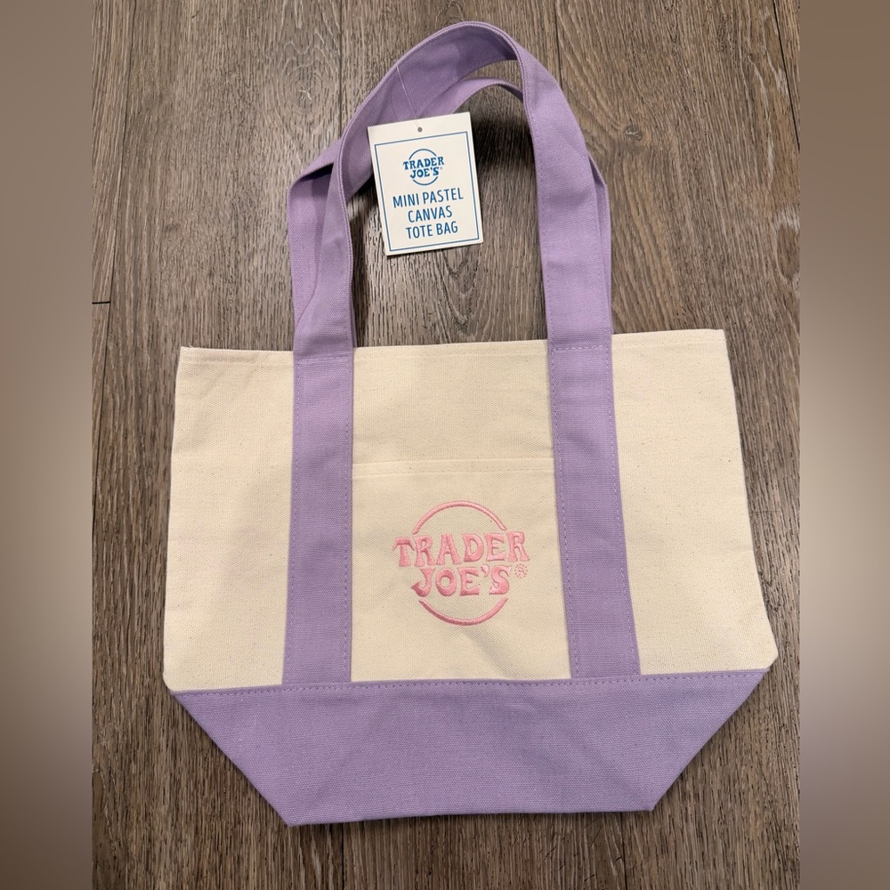 Brand new Trader Joe’s mini pastel tote bag